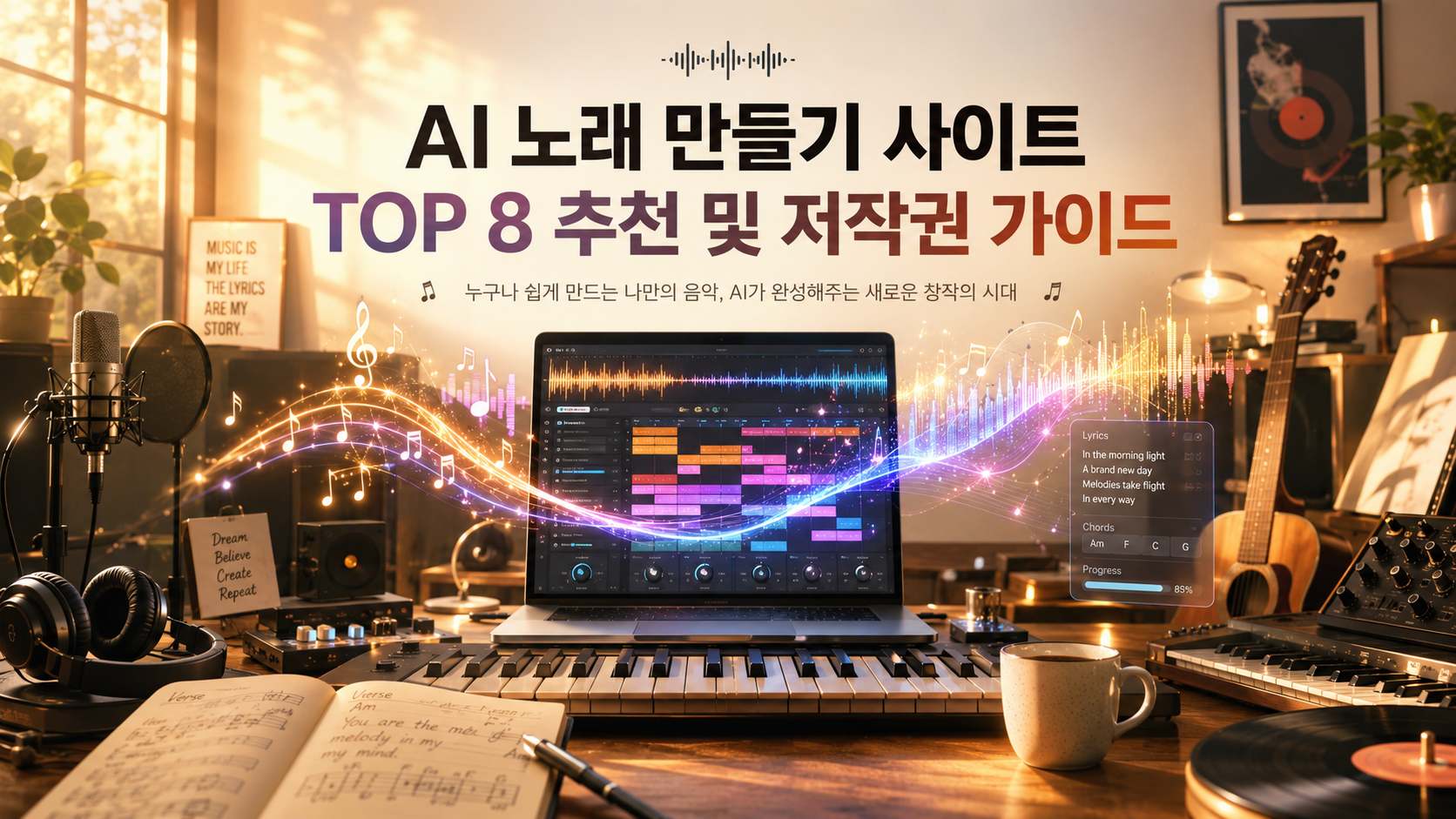 2026년 최신 AI 노래 만들기 사이트 추천 및 저작권 가이드