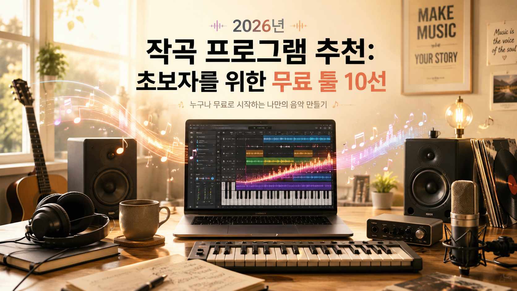2026년 작곡 프로그램 추천: 초보자를 위한 무료 툴 10선 (AI부터 DAW까지)