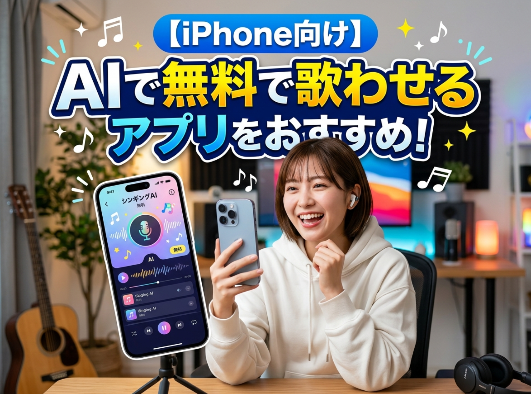 iPhoneで無料でAIに歌わせるアプリ