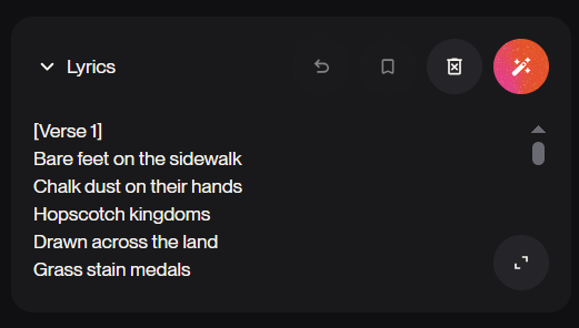 إدخال كلمات الأغاني المخصصة