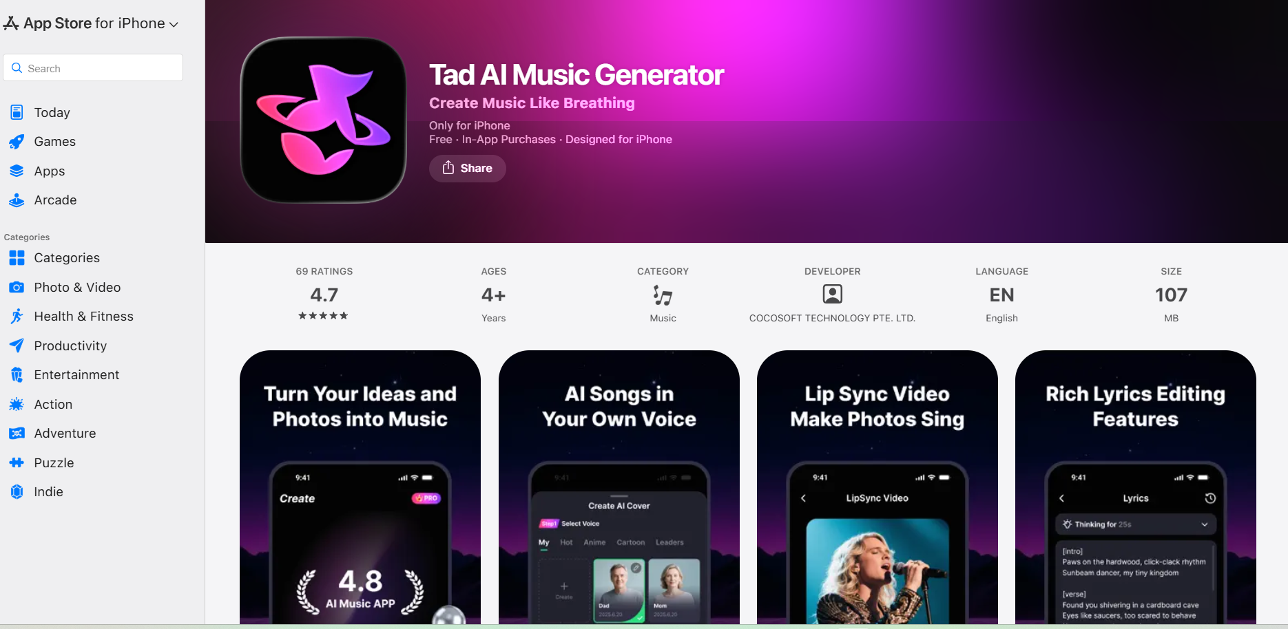 Tad AI mobile app